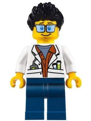 Preowned LEGO® Minifigure – Town cty0788 City Jungle Scientist White Lab Coat w/Test Tubes