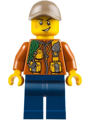 Preowned LEGO® Minifigure – Town cty0790 City Jungle Explorer Dark Orange Jacket w/Pouches