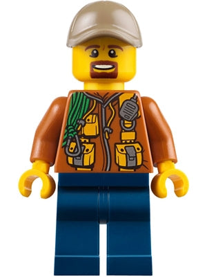 Preowned LEGO® Minifigure – Town cty0793 City Jungle Explorer Dark Orange Jacket w/Pouches