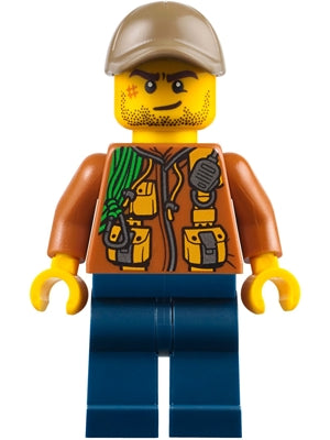 Preowned LEGO® Minifigure – Town cty0795 City Jungle Explorer Dark Orange Jacket w/Pouches