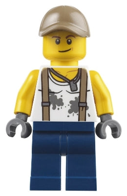 Preowned LEGO® Minifigure – Town cty0802 City Jungle Engineer White Shirt w/Suspenders and