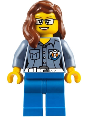 Preowned LEGO® Minifigure – Town cty0809 Coast Guard City Female ATV Driver Reddish Brown F