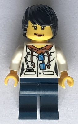 Preowned LEGO® Minifigure – Town cty0814 City Jungle Scientist Female White Lab Coat w/Sung