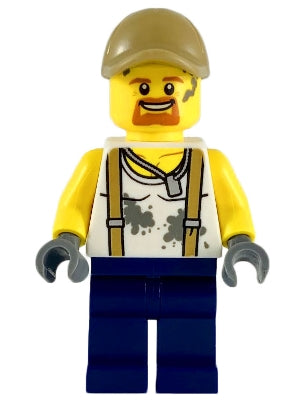 Preowned LEGO® Minifigure – Town cty0815 City Jungle Engineer White Shirt w/Suspenders and