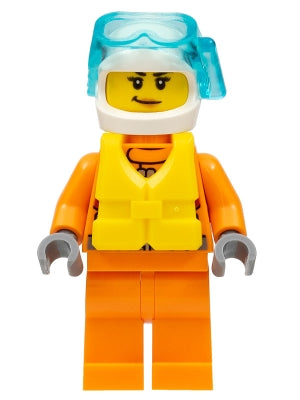 Preowned LEGO® Minifigure – Town cty0826 Coast Guard City Female Rescuer w/Scuba Diver Mask