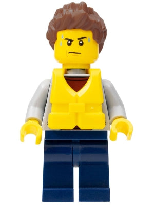 Preowned LEGO® Minifigure – Town cty0829 Coast Guard City Kayak Passenger Harassed by Shark