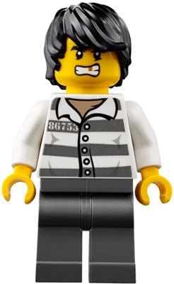 Preowned LEGO® Minifigure – Town cty0833 Mountain Police Jail Prisoner 86753 Prison Stripes