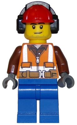 Preowned LEGO® Minifigure – Town cty0840 Forester Male Orange Safety Vest Reflective Stripe