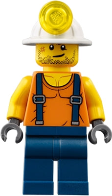 LEGO® Minifigure Town cty0846 Miner Shirt w/Straps Dark Blue Legs Mining Helmet