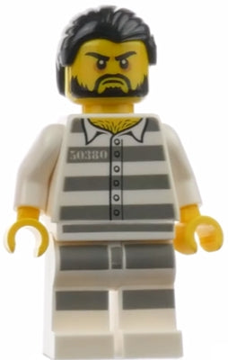 Preowned LEGO® Minifigure – Town cty0871 Mountain Police Jail Prisoner 50380 Prison Stripes