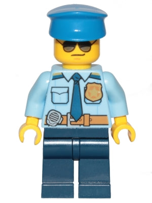 Preowned LEGO® Minifigure – Town cty0888 Police City Officer Shirt w/Dark Blue Tie and Gold