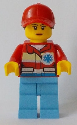 Preowned LEGO® Minifigure – Town cty0896 Medic Female Peach Lips Closed Mouth