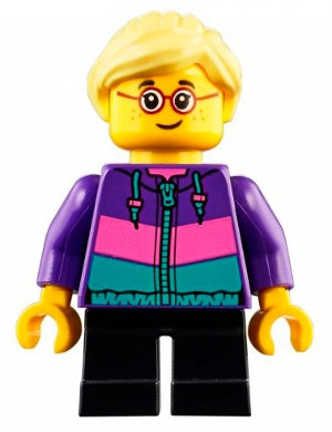 Preowned LEGO® Minifigure – Town cty0908 Child Girl Dark Purple Jacket Black Short Legs Bri