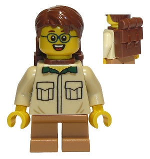 Preowned LEGO® Minifigure – Town cty0915 Camper Male Child Tan Shirt Medium Nougat Short Le