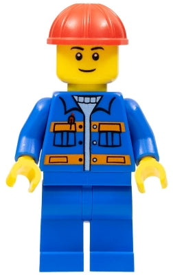 Preowned LEGO® Minifigure – Town cty0925 Blue Jacket w/Pockets and Orange Stripes Blue Legs