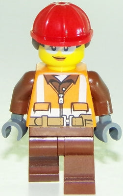 Preowned LEGO® Minifigure – Town cty0934 Construction Worker Female Orange Safety Vest Refl