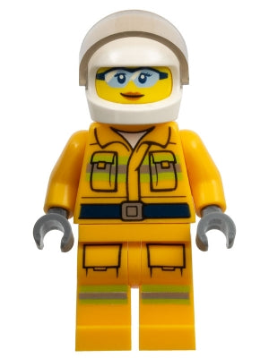 Preowned LEGO® Minifigure – Town cty0961 Fire Reflective Stripes Bright Light Orange Suit W