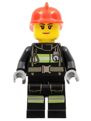 Preowned LEGO® Minifigure – Town cty0963 Fire Reflective Stripes w/Utility Belt Red Fire He