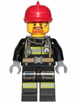 Preowned LEGO® Minifigure – Town cty0965 Fire Reflective Stripes w/Utility Belt Red Fire He