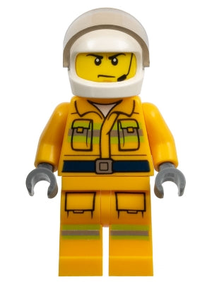 Preowned LEGO® Minifigure – Town cty0968 Fire Reflective Stripes Bright Light Orange Suit W