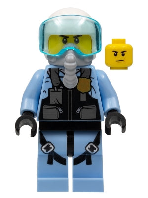 Preowned LEGO® Minifigure – Town cty0980 Sky Police Jet Pilot w/Oxygen Mask