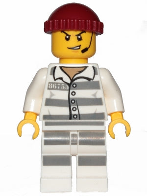Preowned LEGO® Minifigure – Town cty0988 Sky Police Jail Prisoner 86753 Prison Stripes Scow