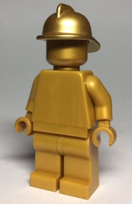 Preowned LEGO® Minifigure – Town cty0989 Statue Pearl Gold w/Metallic Gold Fire Helmet