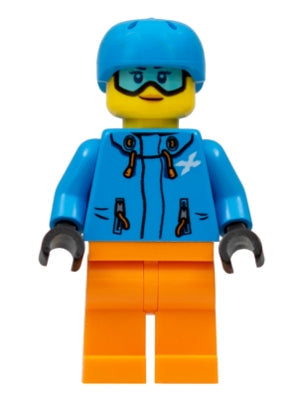 Preowned LEGO® Minifigure – Town cty0991 Skier Female Dark Azure Jacket and Helmet Goggles