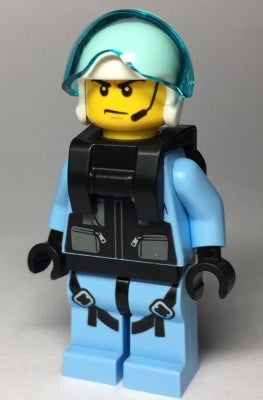 Preowned LEGO® Minifigure – Town cty0995 Sky Police Jet Pilot w/Neck Bracket (for Jet Pack)