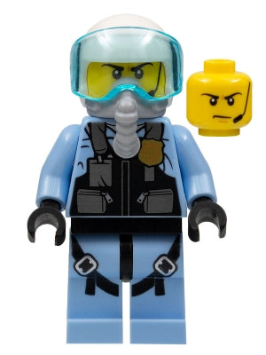 Preowned LEGO® Minifigure – Town cty0997 Sky Police Jet Pilot w/Oxygen Mask and Headset