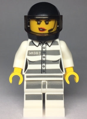 Preowned LEGO® Minifigure – Town cty0998 Sky Police Jail Prisoner 50382 Prison Stripes Fema