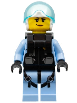 Preowned LEGO® Minifigure – Town cty1000 Sky Police Jet Pilot Female w/Neck Bracket (for Pa