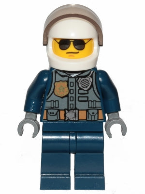 Preowned LEGO® Minifigure – Town cty1001 Police City Pilot Jacket w/Dark Bluish Gray Vest D