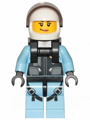 Preowned LEGO® Minifigure – Town cty1003 Sky Police Jet Pilot Female w/Neck Bracket (for Je