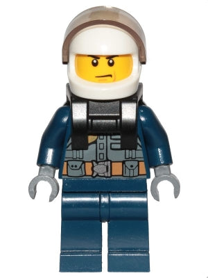 Preowned LEGO® Minifigure – Town cty1007 Police City Pilot Jacket w/Dark Bluish Gray Vest D