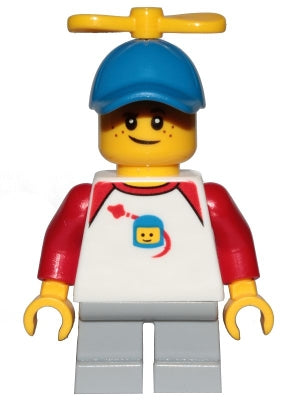 Preowned LEGO® Minifigure – Town cty1015 Boy Freckles Classic Space Shirt w/Red Sleeves Lig