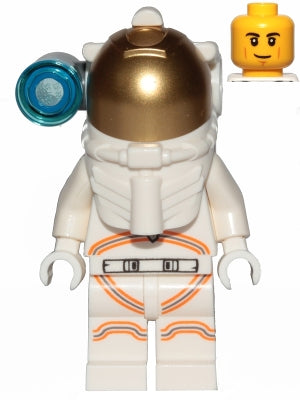 Preowned LEGO® Minifigure – Town cty1027 Astronaut Male White Spacesuit w/Orange Lines Side