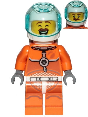 Preowned LEGO® Minifigure – Town cty1034 Astronaut Male Orange Spacesuit w/Dark Bluish Gray