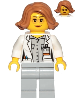 Preowned LEGO® Minifigure – Town cty1035 Scientist Botanist Female Glasses and Medium Nouga