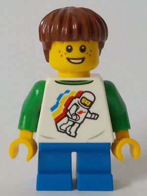 Preowned LEGO® Minifigure – Town cty1046 Child Boy Classic Space Shirt w/Minifigure Floatin