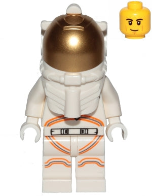 Preowned LEGO® Minifigure – Town cty1055a Astronaut Male White Spacesuit w/Orange Lines Smi