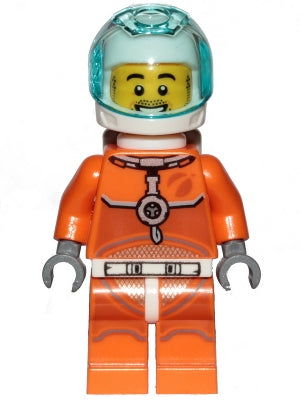 Preowned LEGO® Minifigure – Town cty1059 Astronaut Male Orange Spacesuit w/Dark Bluish Gray