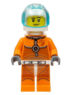 Preowned LEGO® Minifigure – Town cty1061 Astronaut Male Orange Spacesuit w/Dark Bluish Gray