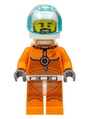 Preowned LEGO® Minifigure – Town cty1063 Astronaut Male Orange Spacesuit w/Dark Bluish Gray