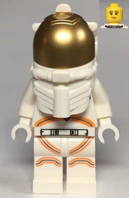Preowned LEGO® Minifigure – Town cty1064 Astronaut Female White Spacesuit w/Orange Lines Cl