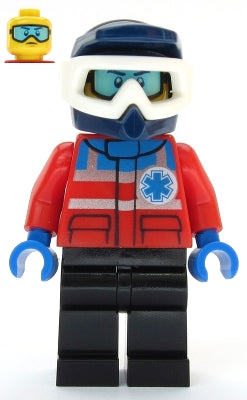 Preowned LEGO® Minifigure – Town cty1078 Ski Patrol Member Male Dark Blue Helmet