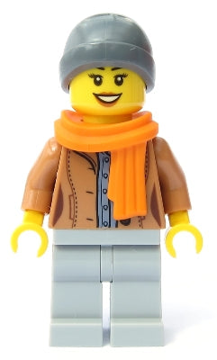 Preowned LEGO® Minifigure – Town cty1085 Customer Female Medium Nougat Jacket Light Bluish