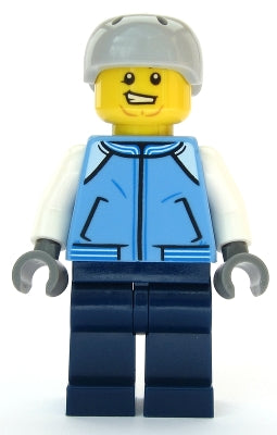 Preowned LEGO® Minifigure – Town cty1087 Snowboarder Male Medium Blue Jacket Light Bluish G