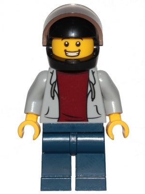 Preowned LEGO® Minifigure – Town cty1089 Pizza Delivery Guy Hooded Sweatshirt Dark Blue Leg