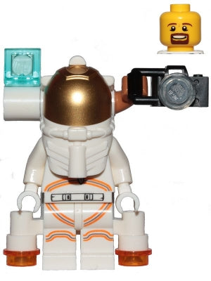 Preowned LEGO® Minifigure – Town cty1092 Astronaut Male White Spacesuit w/Orange Lines Side
